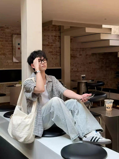 Zhou Retro Checkered Shirt-korean-fashion-Shirt-Zhou's Closet-OH Garments