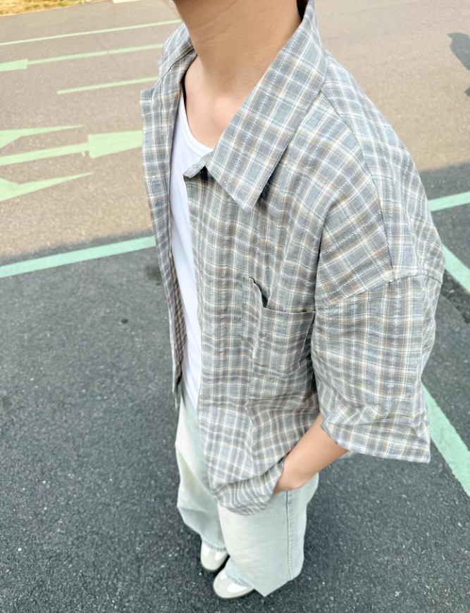 Zhou Retro Checkered Shirt-korean-fashion-Shirt-Zhou's Closet-OH Garments