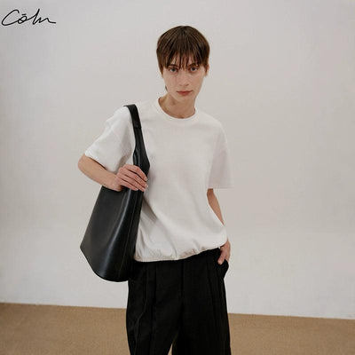 Zhou Ruched End Regular T-Shirt-korean-fashion-T-Shirt-Zhou's Closet-OH Garments