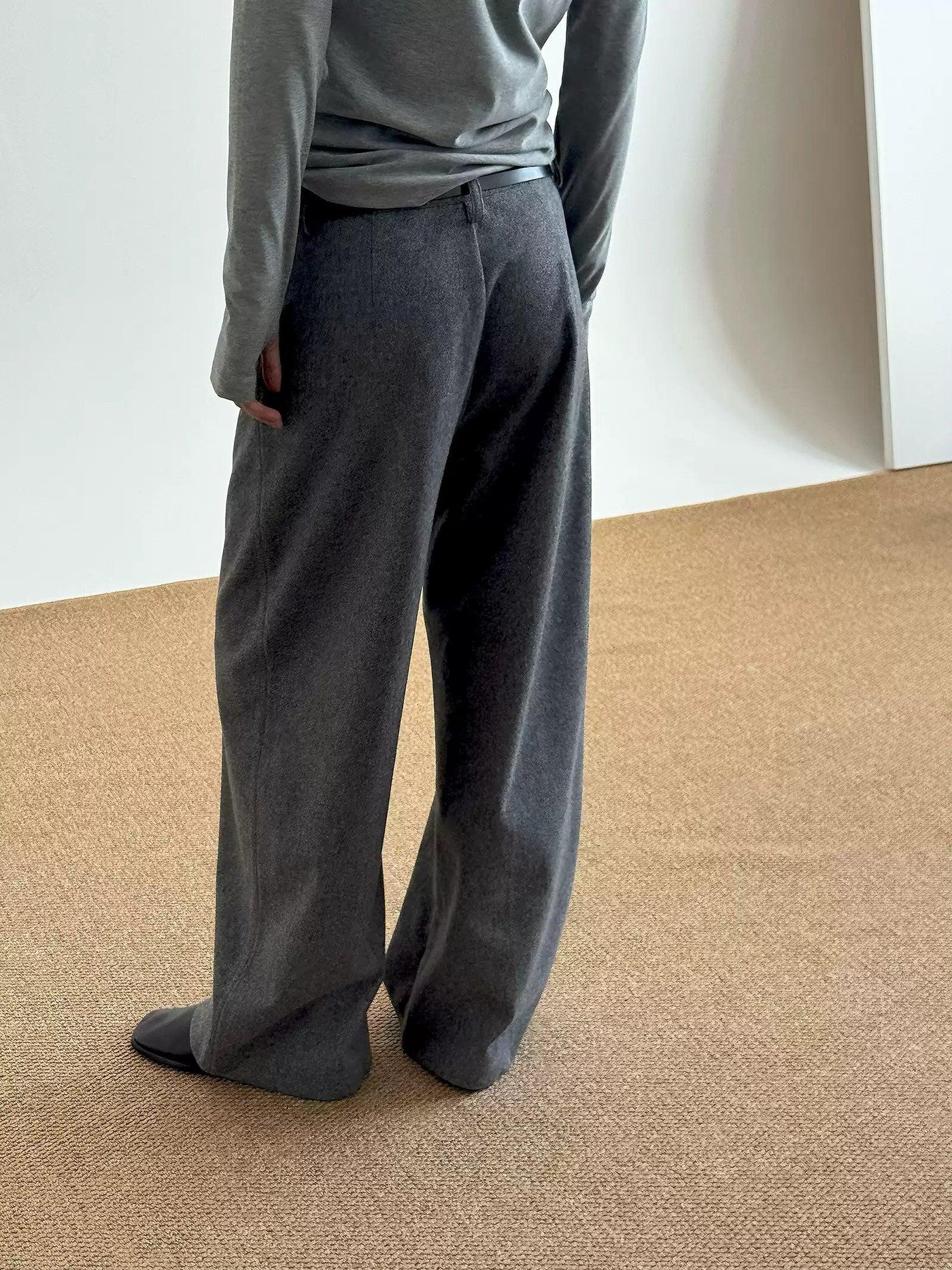 Zhou Seam Lines Double-Waist Pants-korean-fashion-Pants-Zhou's Closet-OH Garments