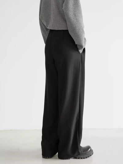 Zhou Semi-Elastic Waist Casual Trousers-korean-fashion-Trousers-Zhou's Closet-OH Garments