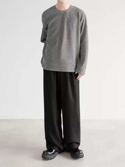 Zhou Semi-Elastic Waist Casual Trousers-korean-fashion-Trousers-Zhou's Closet-OH Garments