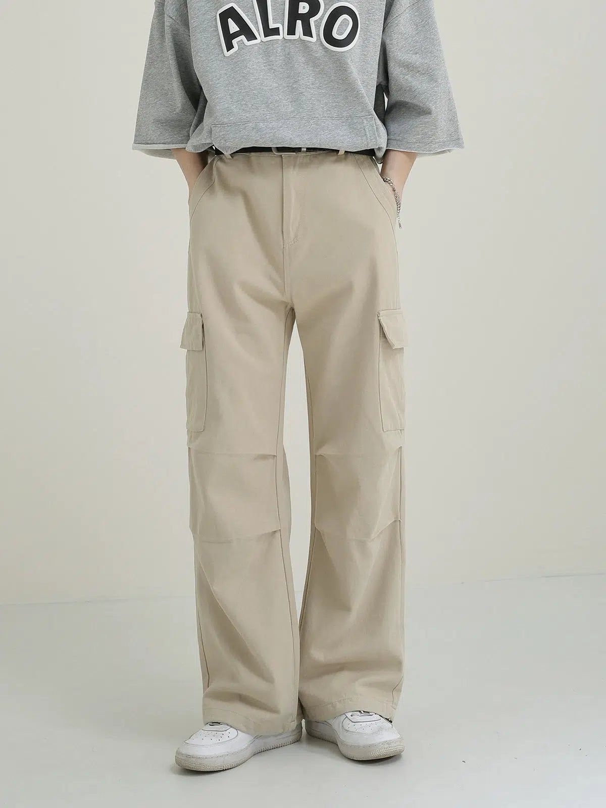 Zhou Side Pocket Pleated Cargo Pants-korean-fashion-Pants-Zhou's Closet-OH Garments