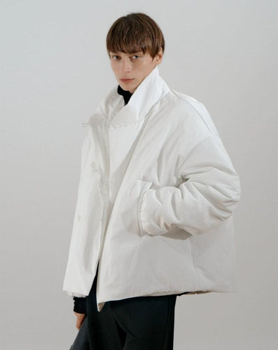 Zhou Side Pockets Butttoned Puffer Jacket-korean-fashion-Jacket-Zhou's Closet-OH Garments