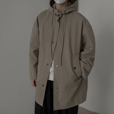 Zhou Side Pockets Hooded Overcoat-korean-fashion-Long Coat-Zhou's Closet-OH Garments