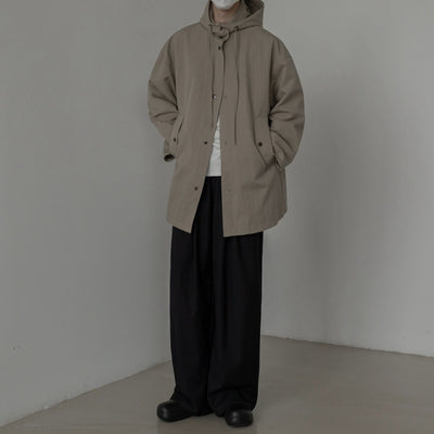 Zhou Side Pockets Hooded Overcoat-korean-fashion-Long Coat-Zhou's Closet-OH Garments