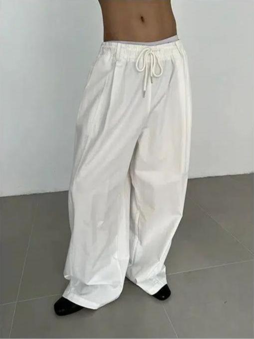 Zhou Slant Pocket Drawstring Pants-korean-fashion-Pants-Zhou's Closet-OH Garments