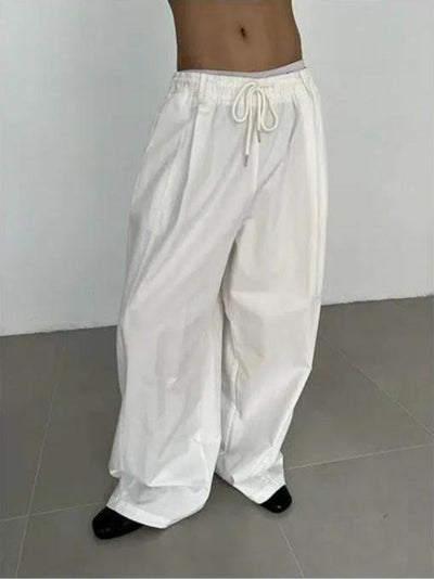 Zhou Slant Pocket Drawstring Pants-korean-fashion-Pants-Zhou's Closet-OH Garments