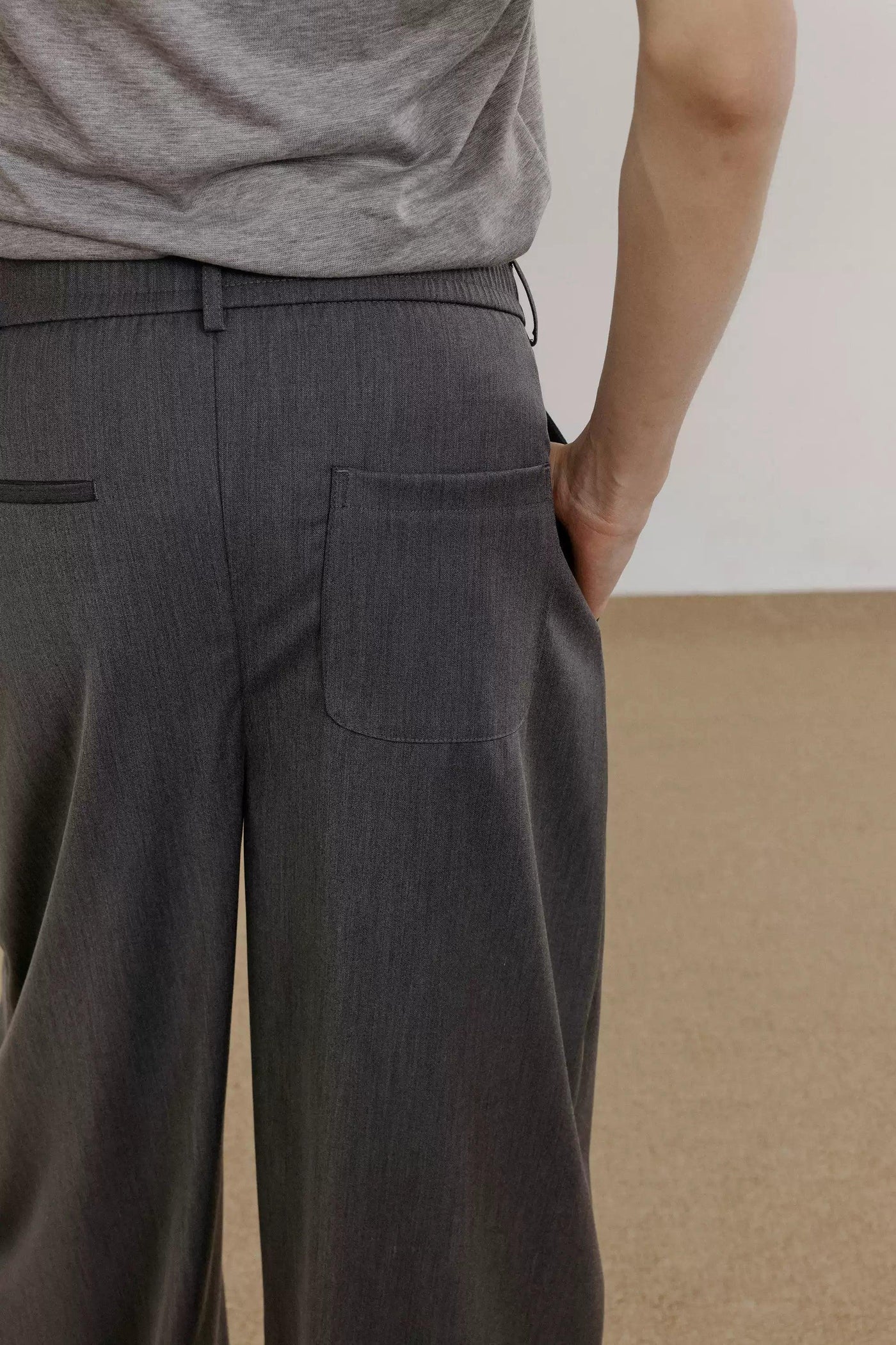 Zhou Slant Pocket Fold Pleated Trousers-korean-fashion-Trousers-Zhou's Closet-OH Garments