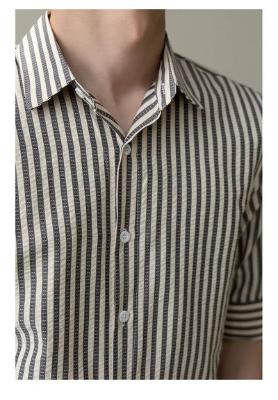 Zhou Smart Fit Stripes Shirt-korean-fashion-Shirt-Zhou's Closet-OH Garments