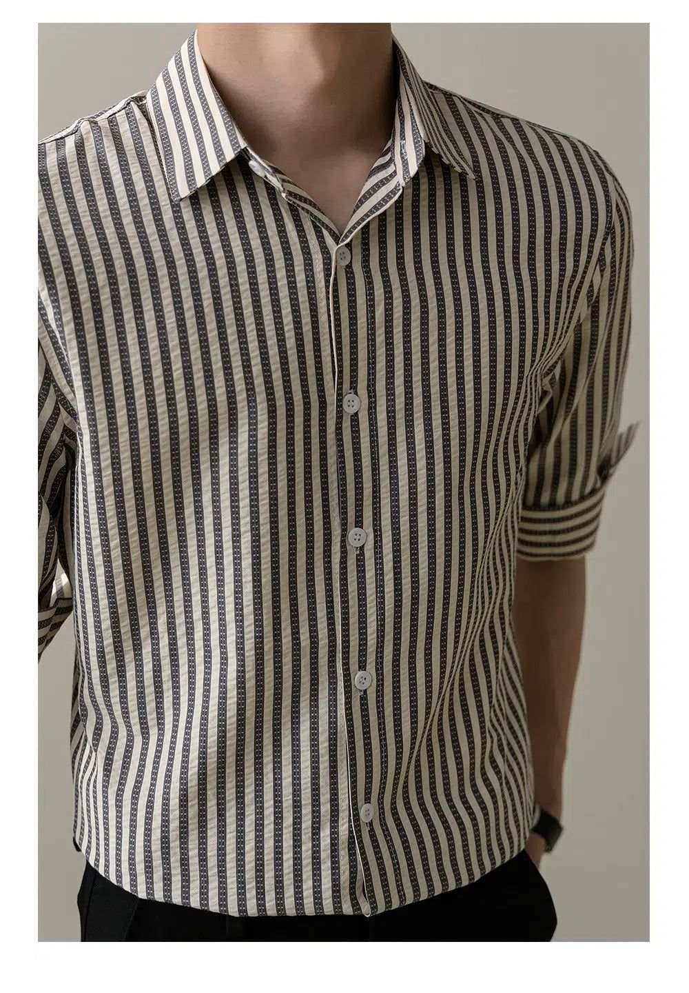 Zhou Smart Fit Stripes Shirt-korean-fashion-Shirt-Zhou's Closet-OH Garments