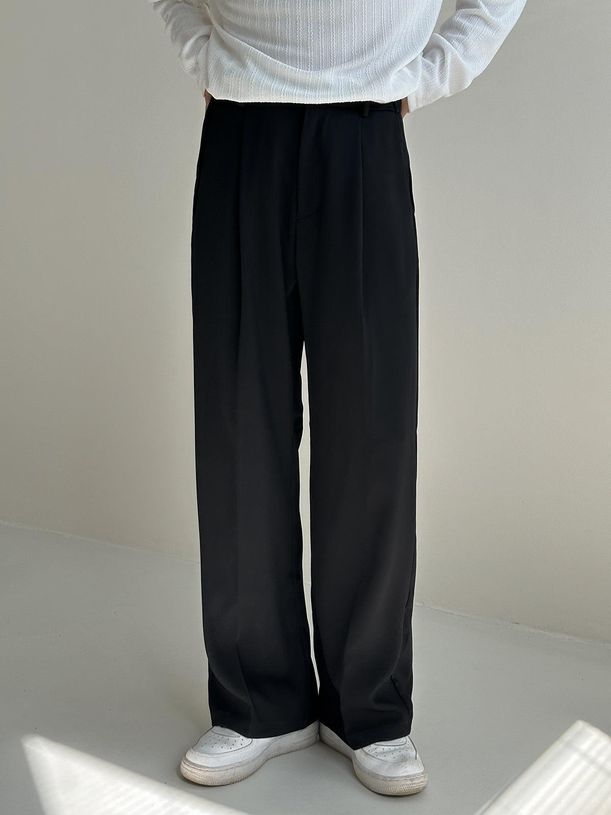Zhou Smart Office Fold Pleated Trousers-korean-fashion-Pants-Zhou's Closet-OH Garments