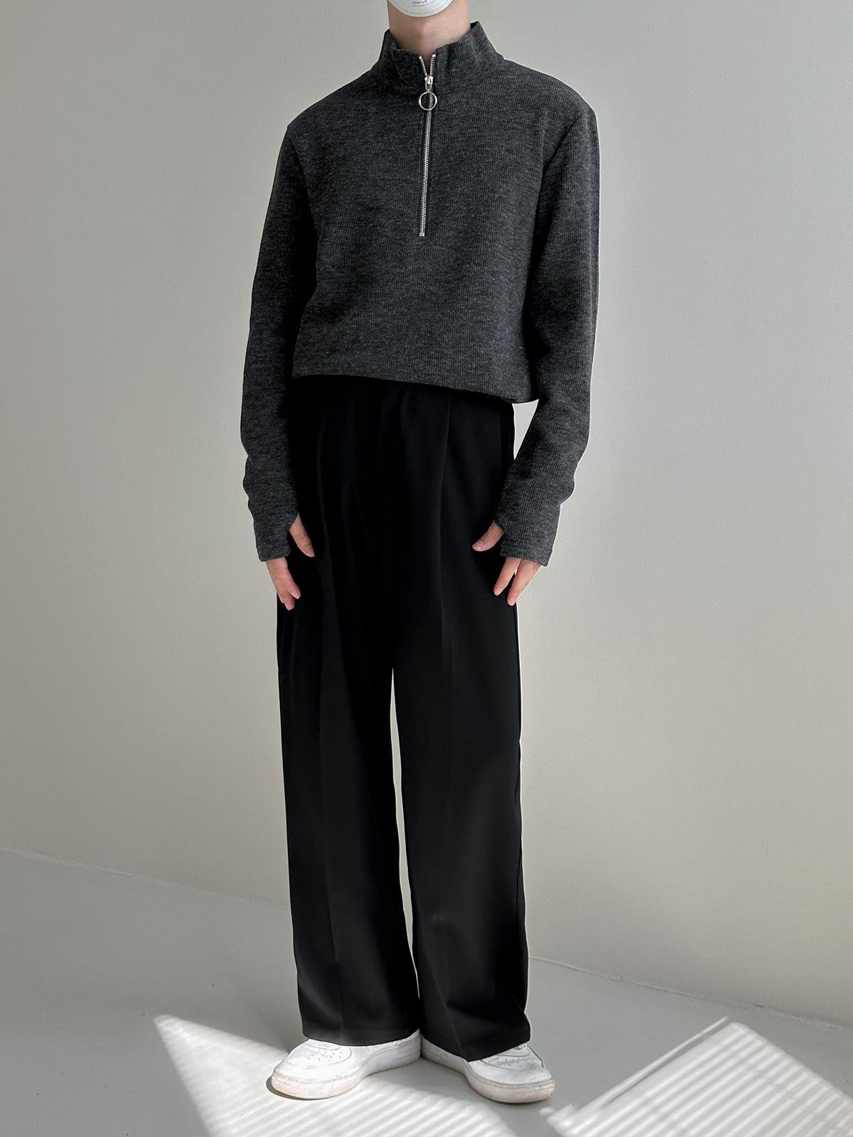 Zhou Smart Office Fold Pleated Trousers-korean-fashion-Pants-Zhou's Closet-OH Garments