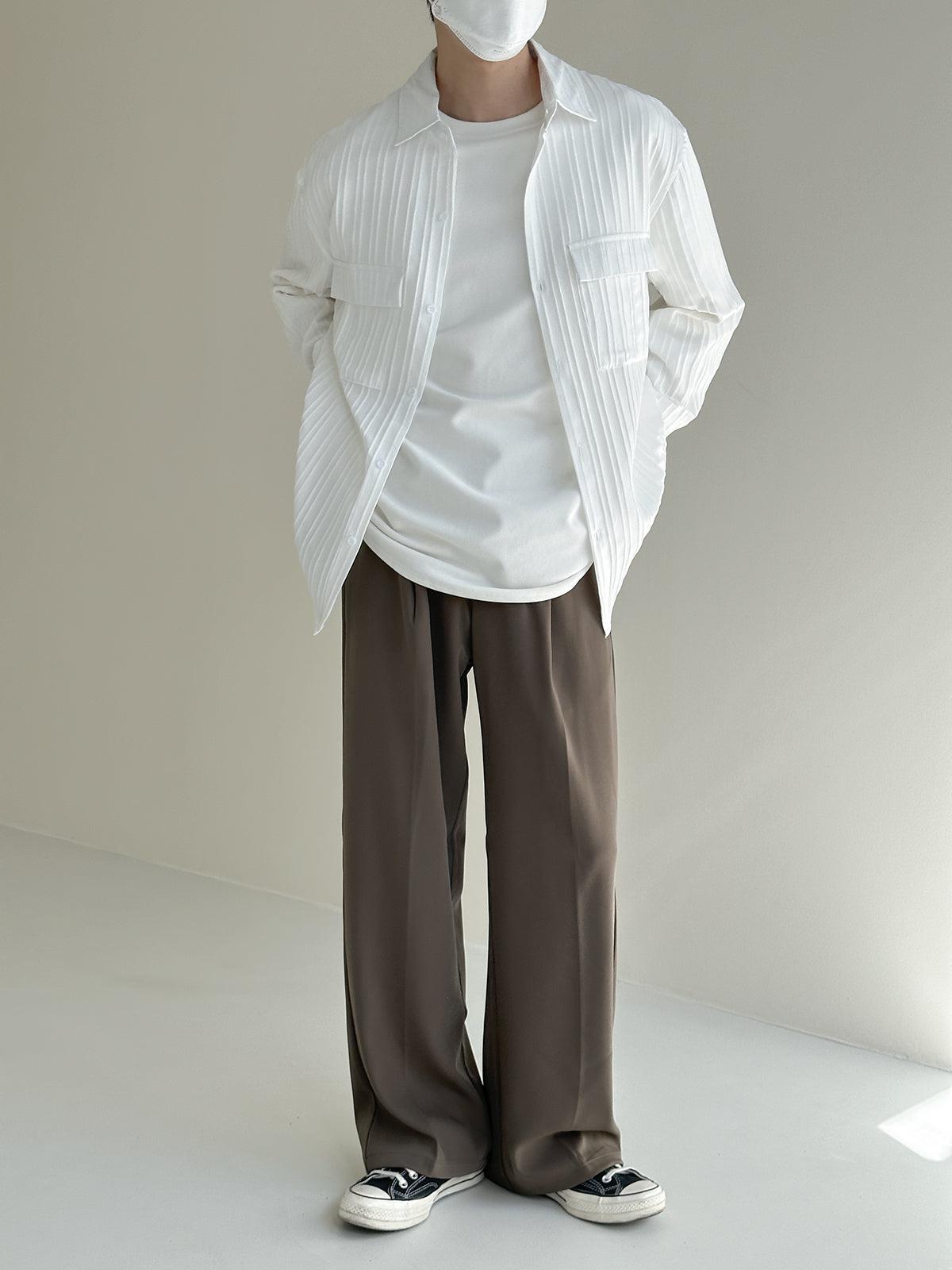 Zhou Smart Office Fold Pleated Trousers-korean-fashion-Pants-Zhou's Closet-OH Garments