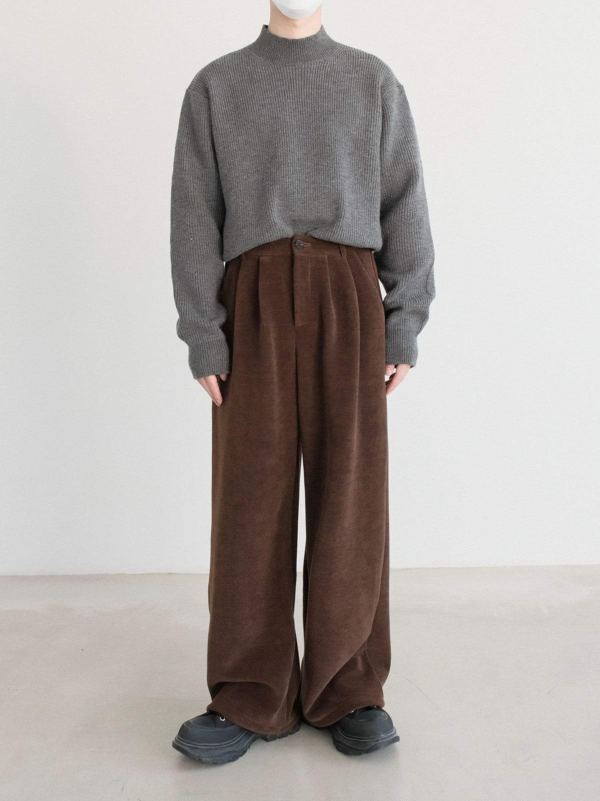 Zhou Solid Color Corduroy Pants-korean-fashion-Pants-Zhou's Closet-OH Garments