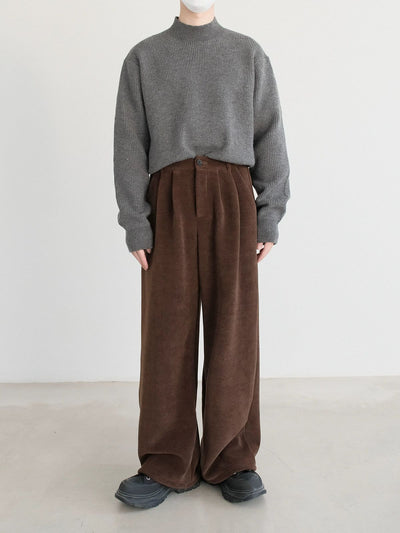 Zhou Solid Color Corduroy Pants-korean-fashion-Pants-Zhou's Closet-OH Garments