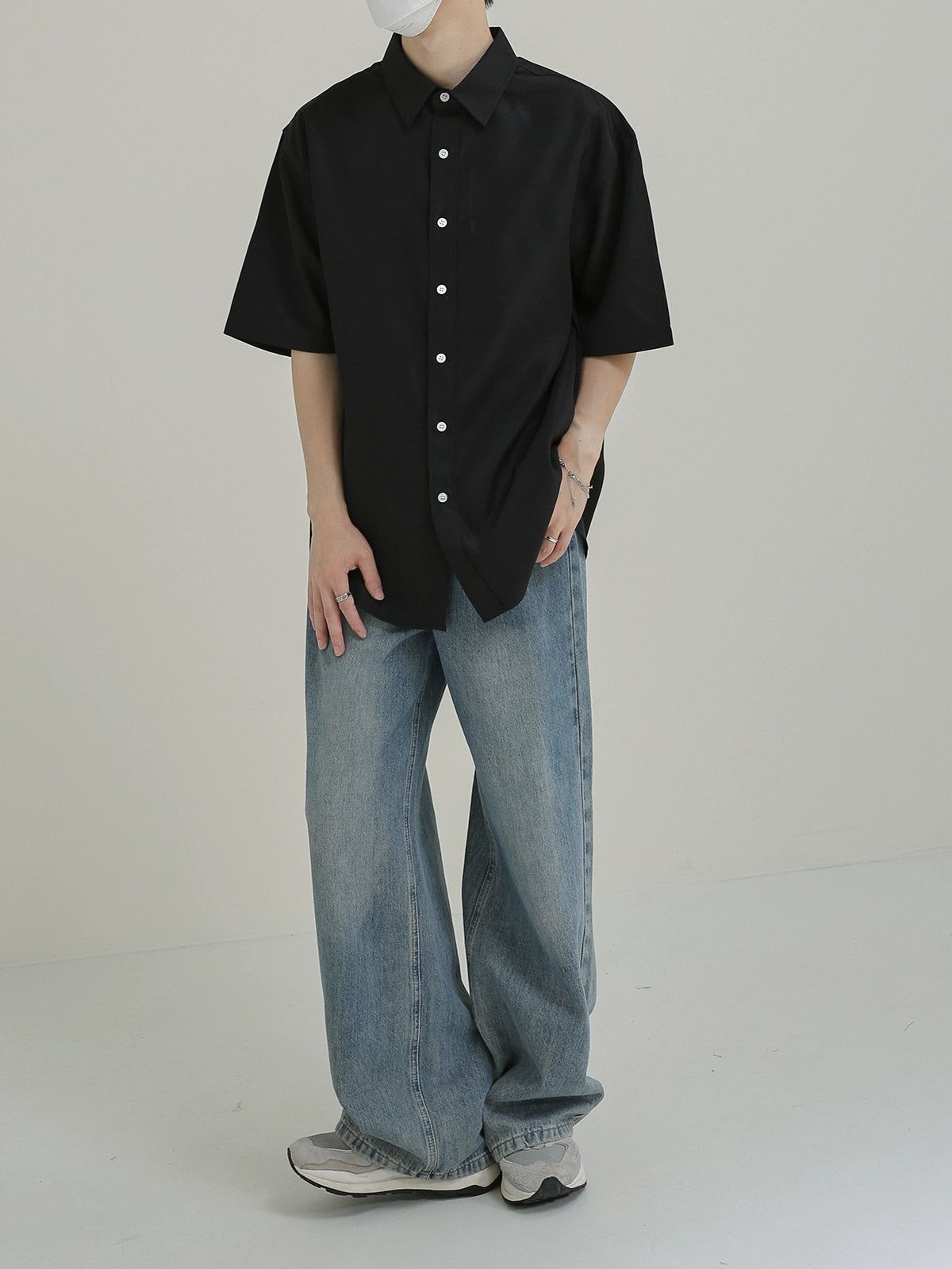 Zhou Solid Color Thin Breathable Short Sleeve Shirt-korean-fashion-Shirt-Zhou's Closet-OH Garments