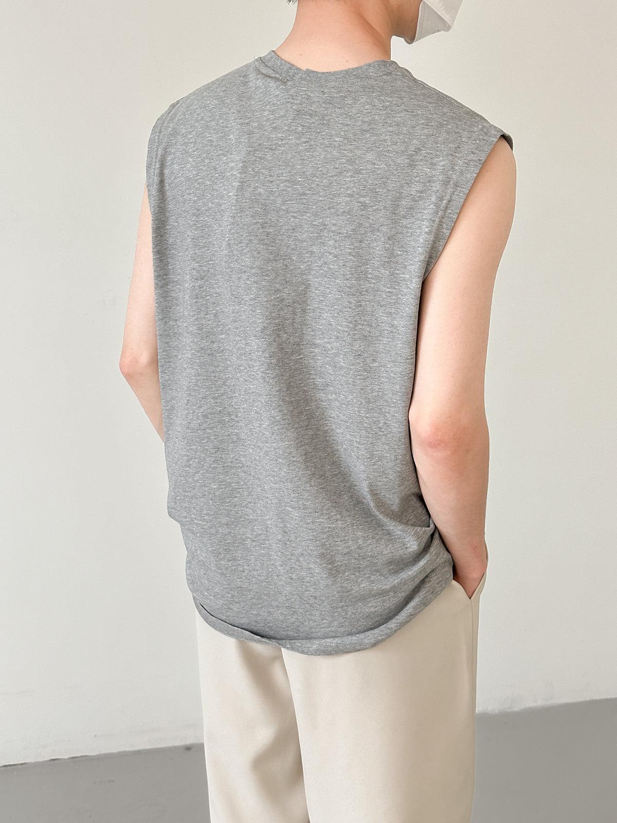 Zhou Solid Relaxed Fit Tank Top-korean-fashion-Tank Top-Zhou's Closet-OH Garments