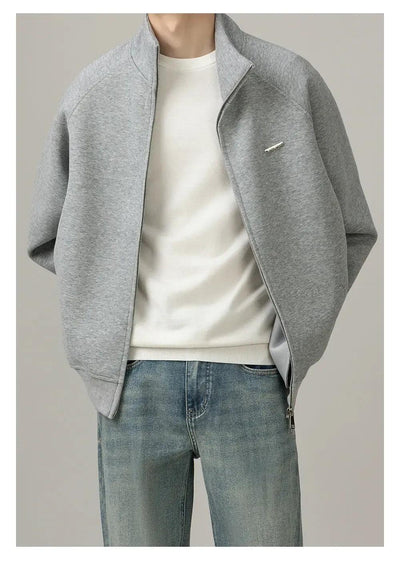 Zhou Stand Collar Dual-End Zipped Jacket-korean-fashion-Jacket-Zhou's Closet-OH Garments