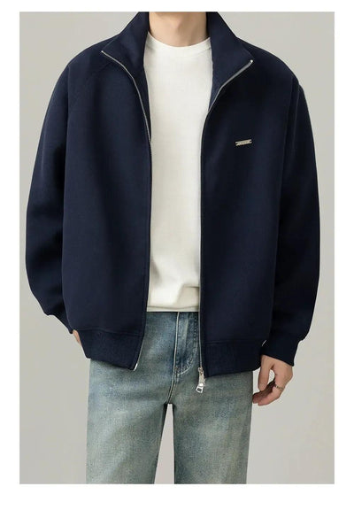 Zhou Stand Collar Dual-End Zipped Jacket-korean-fashion-Jacket-Zhou's Closet-OH Garments