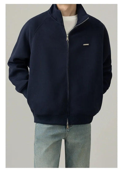 Zhou Stand Collar Dual-End Zipped Jacket-korean-fashion-Jacket-Zhou's Closet-OH Garments