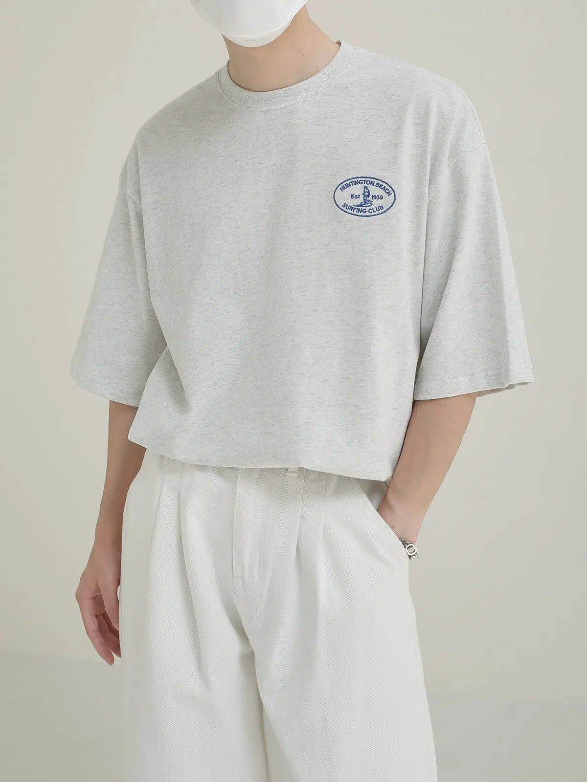 Zhou Stitch Minimal Logo T-Shirt-korean-fashion-T-Shirt-Zhou's Closet-OH Garments