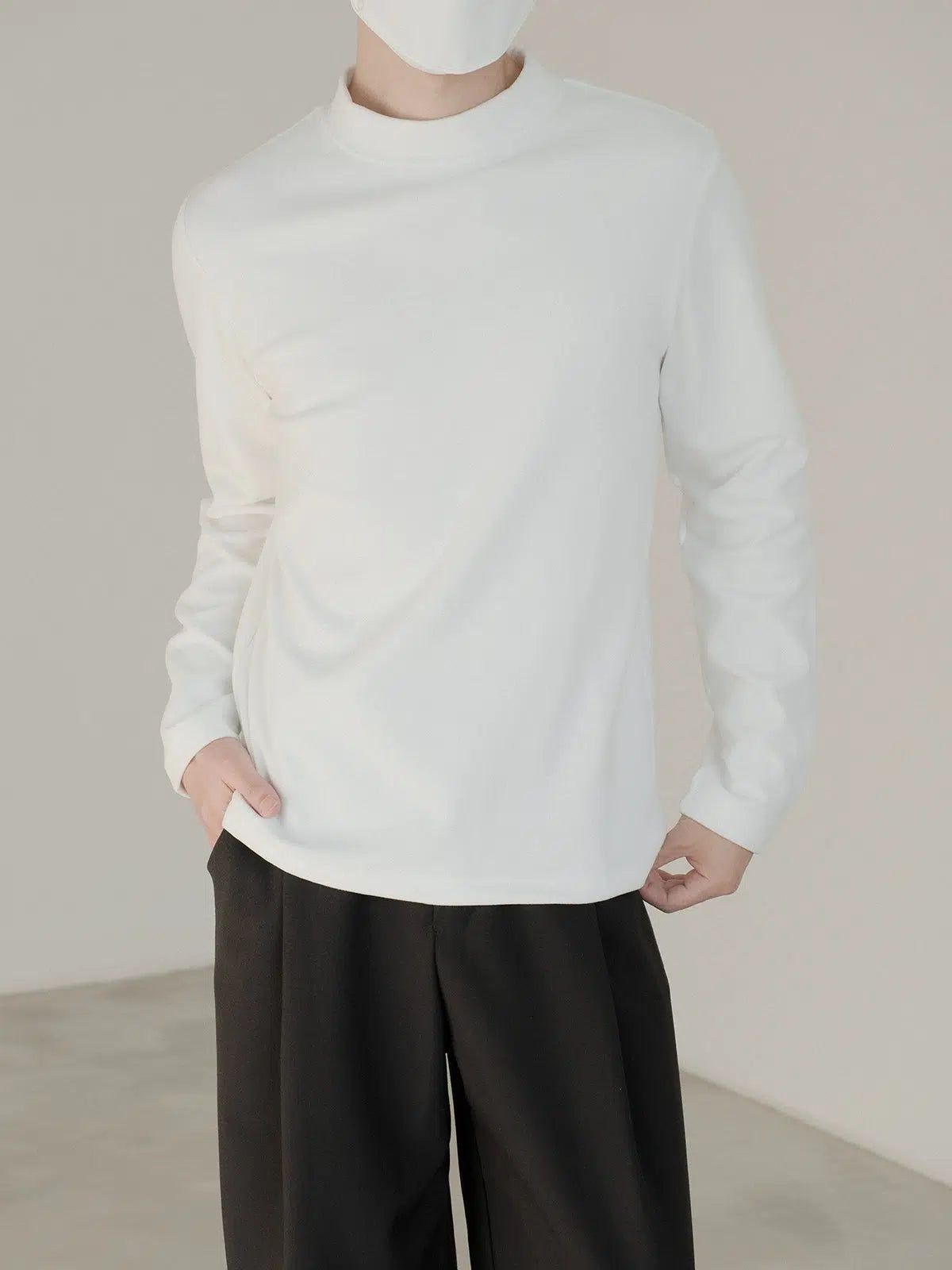 Zhou Straight Cut Plain Mockneck-korean-fashion-Mockneck-Zhou's Closet-OH Garments