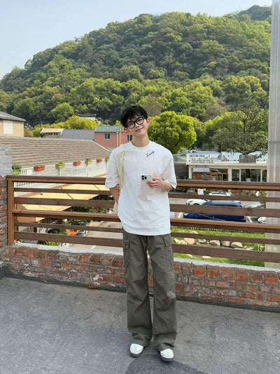 Zhou Straight Workwear Cargo Pants-korean-fashion-Pants-Zhou's Closet-OH Garments