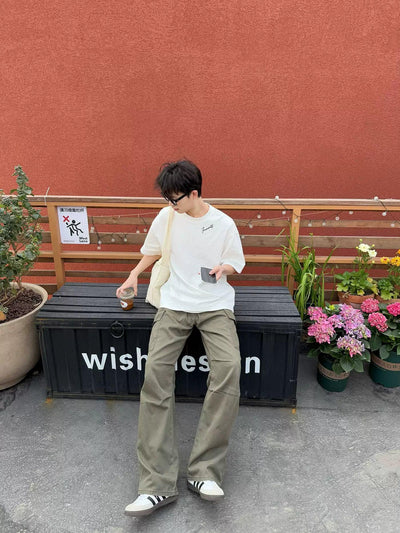 Zhou Straight Workwear Cargo Pants-korean-fashion-Pants-Zhou's Closet-OH Garments