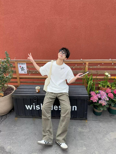 Zhou Straight Workwear Cargo Pants-korean-fashion-Pants-Zhou's Closet-OH Garments