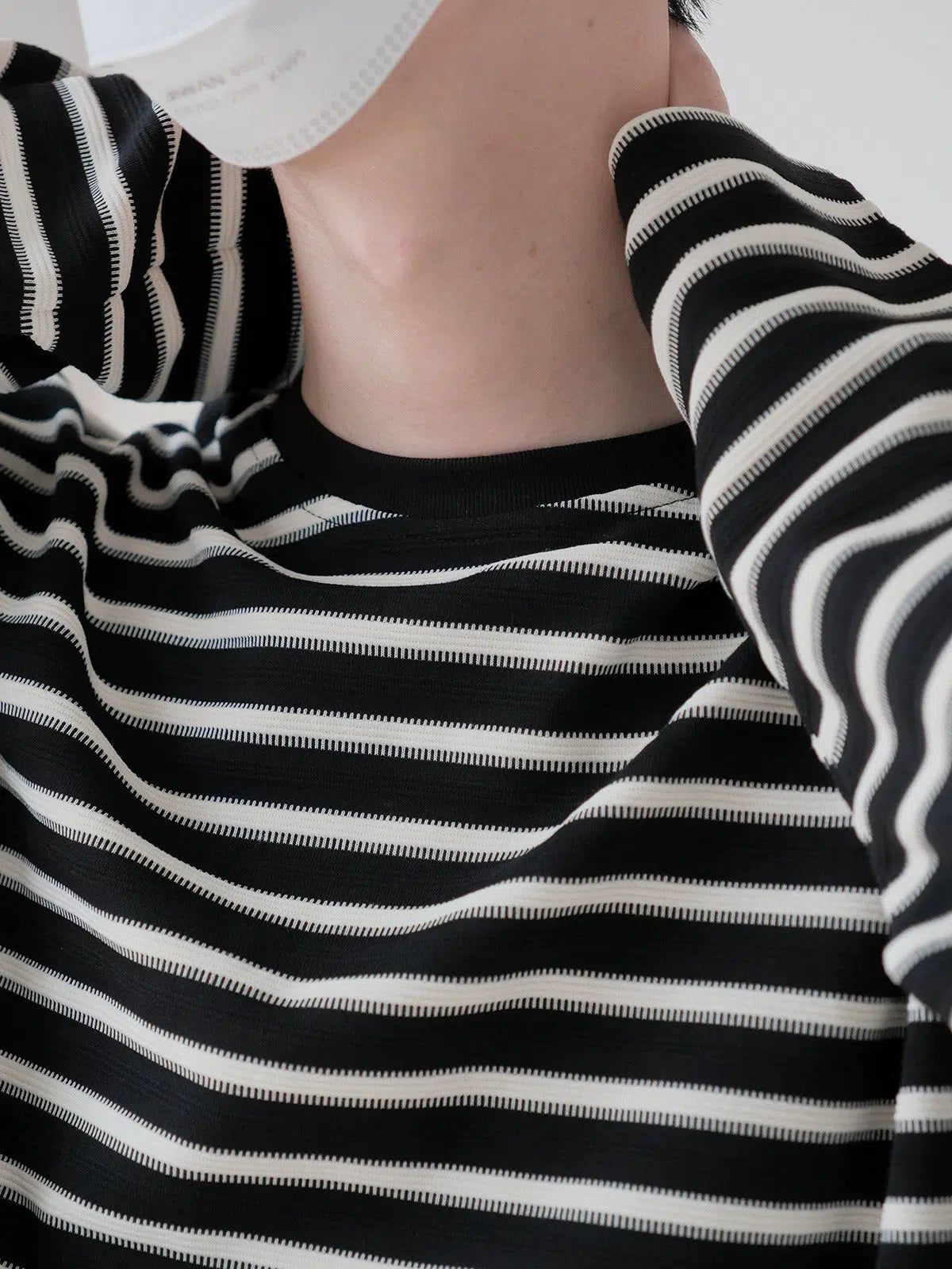 Zhou Striped Versatile Long Sleeve T-Shirt-korean-fashion-T-Shirt-Zhou's Closet-OH Garments