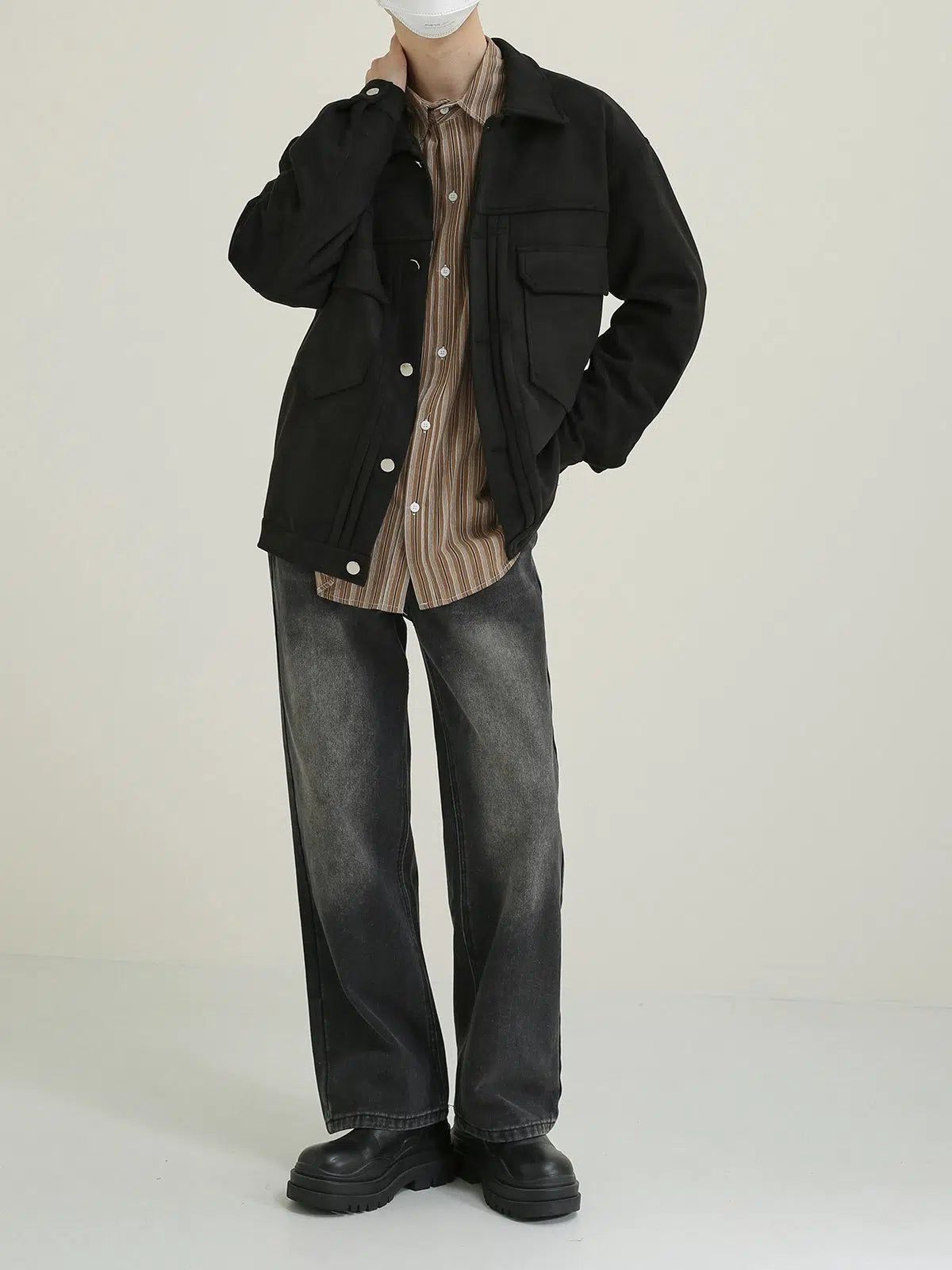 Zhou Structured Suede Textured Jacket-korean-fashion-Jacket-Zhou's Closet-OH Garments