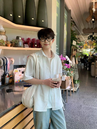 Zhou Subtle Textured Casual Shirt-korean-fashion-Shirt-Zhou's Closet-OH Garments