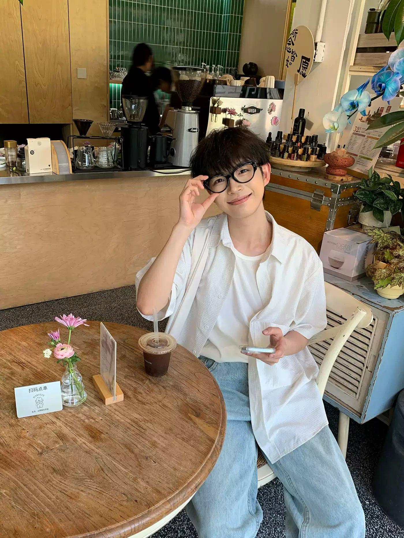 Zhou Subtle Textured Casual Shirt-korean-fashion-Shirt-Zhou's Closet-OH Garments