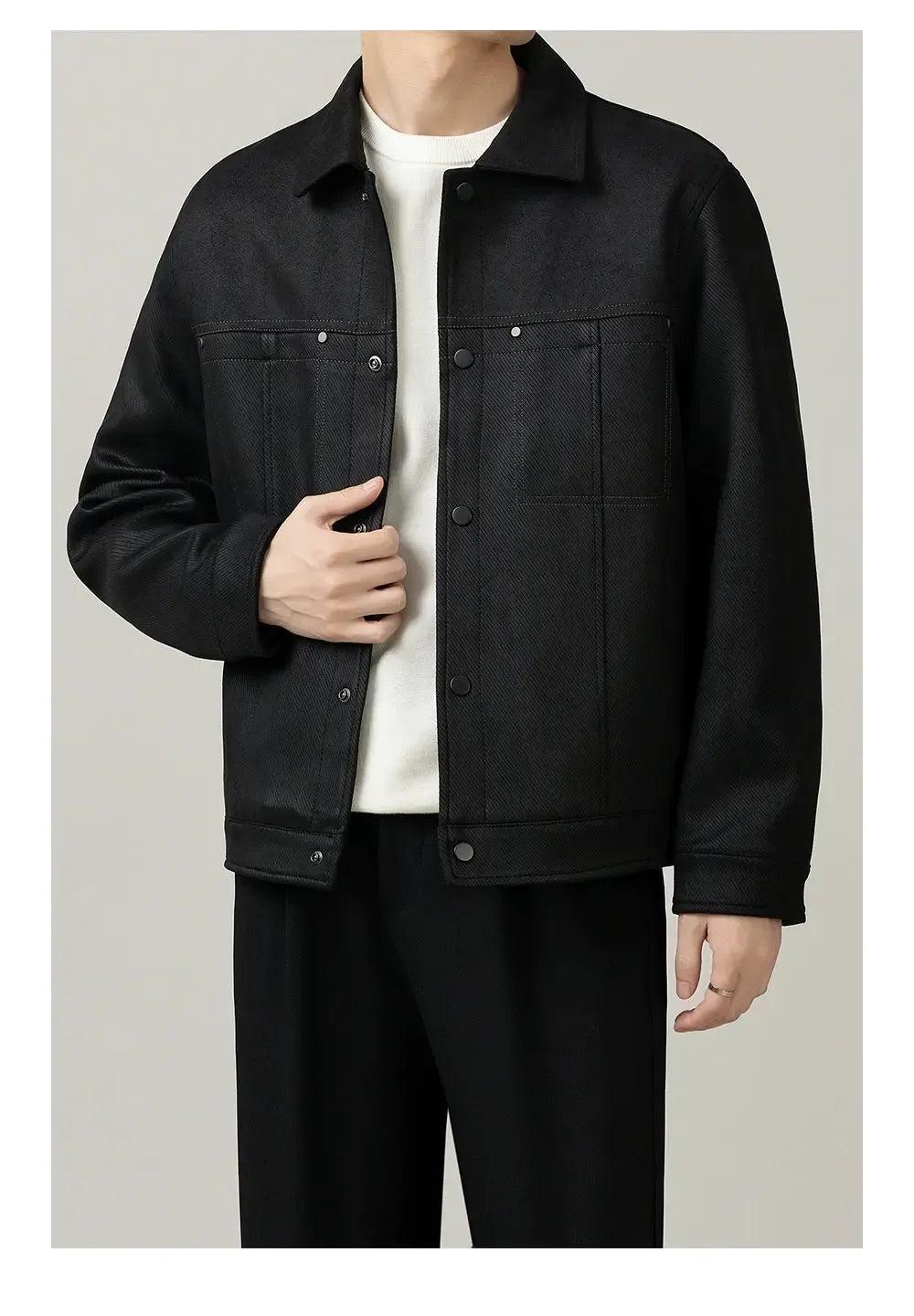 Zhou Textured Boxy Fit Jacket-korean-fashion-Jacket-Zhou's Closet-OH Garments