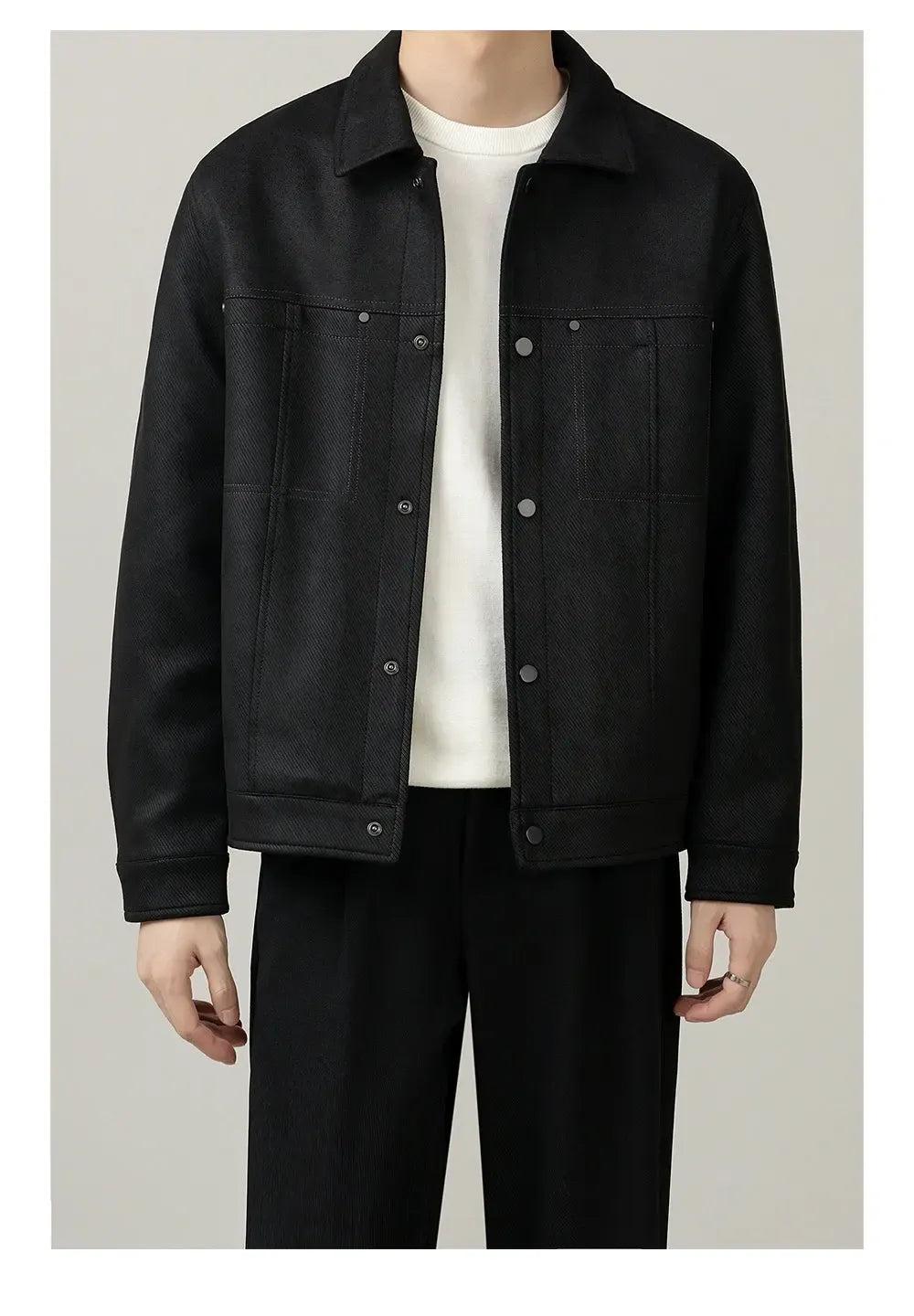 Zhou Textured Boxy Fit Jacket-korean-fashion-Jacket-Zhou's Closet-OH Garments