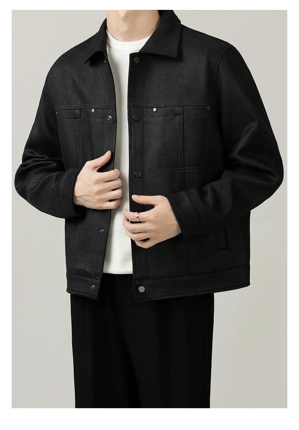 Zhou Textured Boxy Fit Jacket-korean-fashion-Jacket-Zhou's Closet-OH Garments