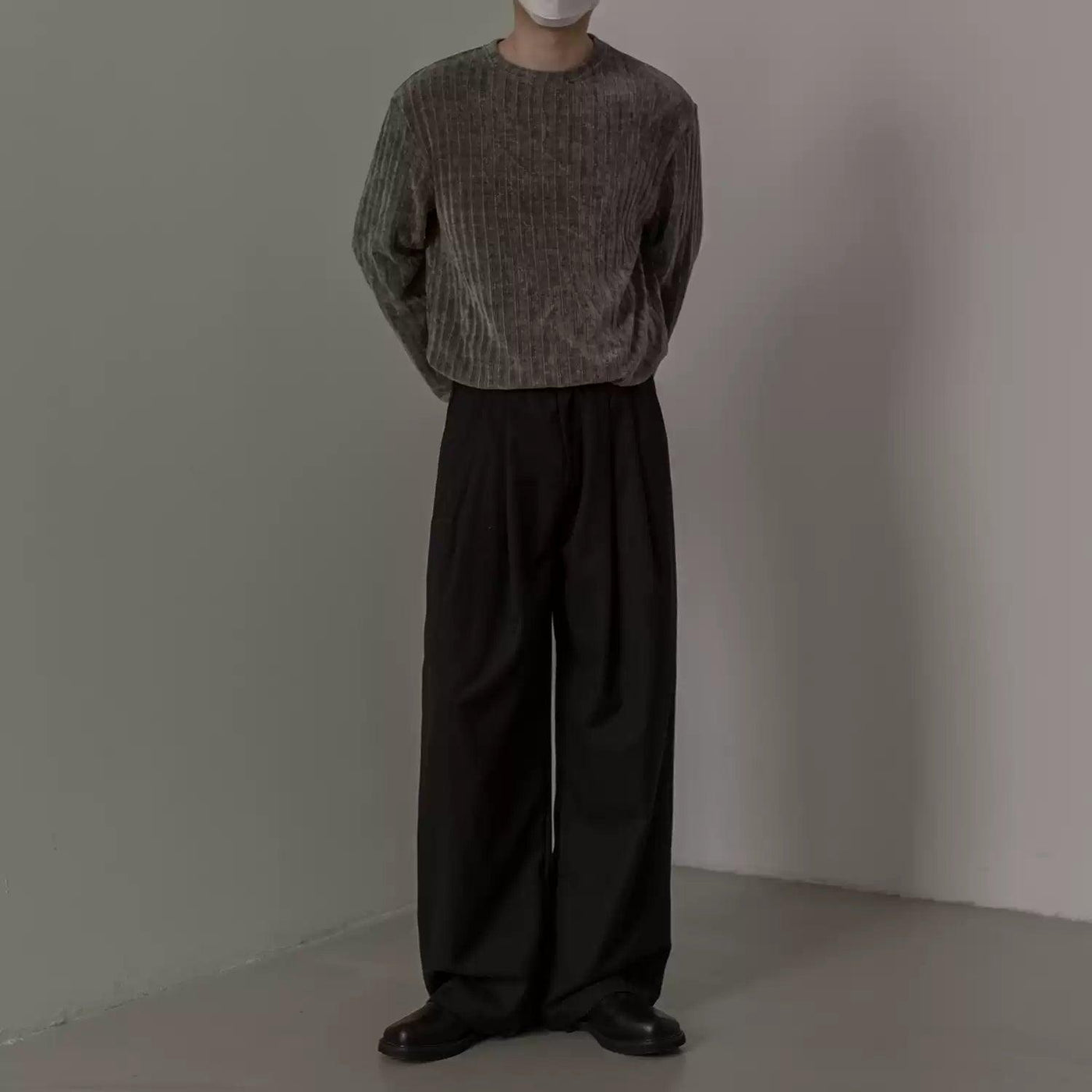 Zhou Textured Long Sleeve T-Shirt-korean-fashion-Sweater-Zhou's Closet-OH Garments