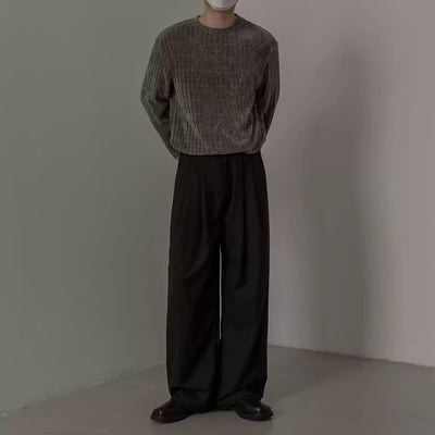 Zhou Textured Long Sleeve T-Shirt-korean-fashion-Sweater-Zhou's Closet-OH Garments