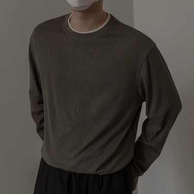 Zhou Textured & Spliced T-Shirt-korean-fashion-T-Shirt-Zhou's Closet-OH Garments