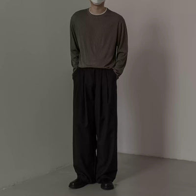 Zhou Textured & Spliced T-Shirt-korean-fashion-T-Shirt-Zhou's Closet-OH Garments