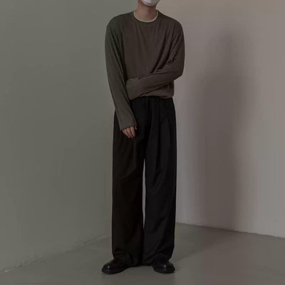 Zhou Textured & Spliced T-Shirt-korean-fashion-T-Shirt-Zhou's Closet-OH Garments