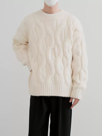 Zhou Thickened Cable Knit Sweater-korean-fashion-Sweater-Zhou's Closet-OH Garments