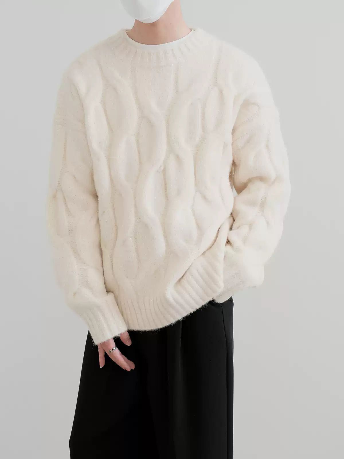 Zhou Thickened Cable Knit Sweater-korean-fashion-Sweater-Zhou's Closet-OH Garments