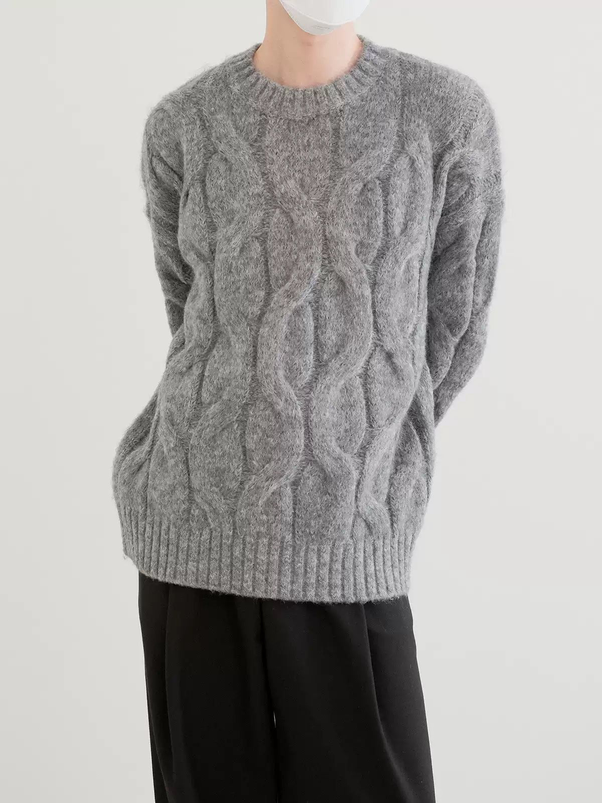 Zhou Thickened Cable Knit Sweater-korean-fashion-Sweater-Zhou's Closet-OH Garments