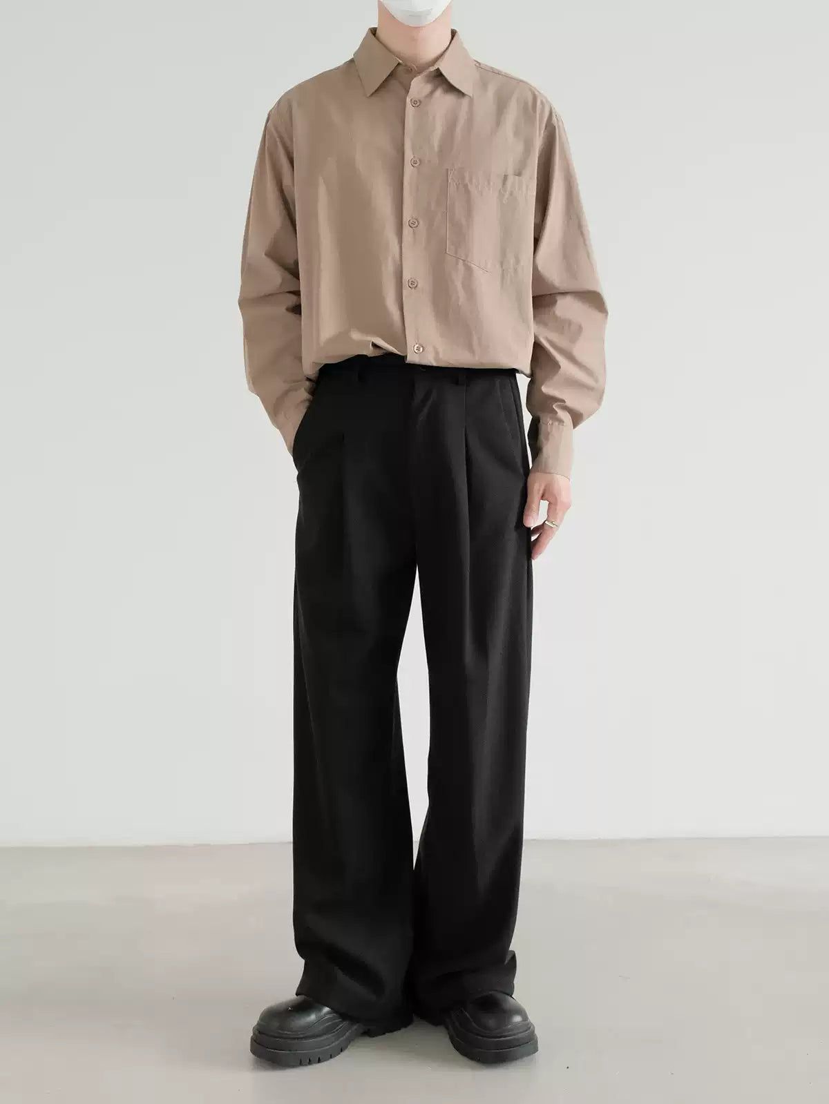 Zhou Thickened Pleats Trousers-korean-fashion-Trousers-Zhou's Closet-OH Garments