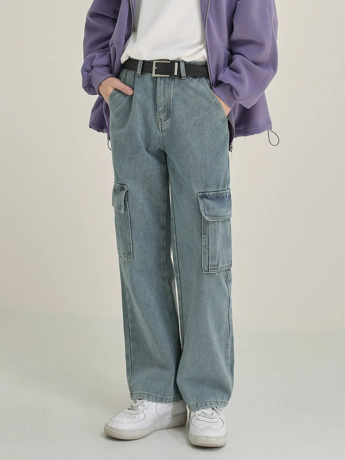 Zhou Versatile Cargo Style Jeans-korean-fashion-Jeans-Zhou's Closet-OH Garments