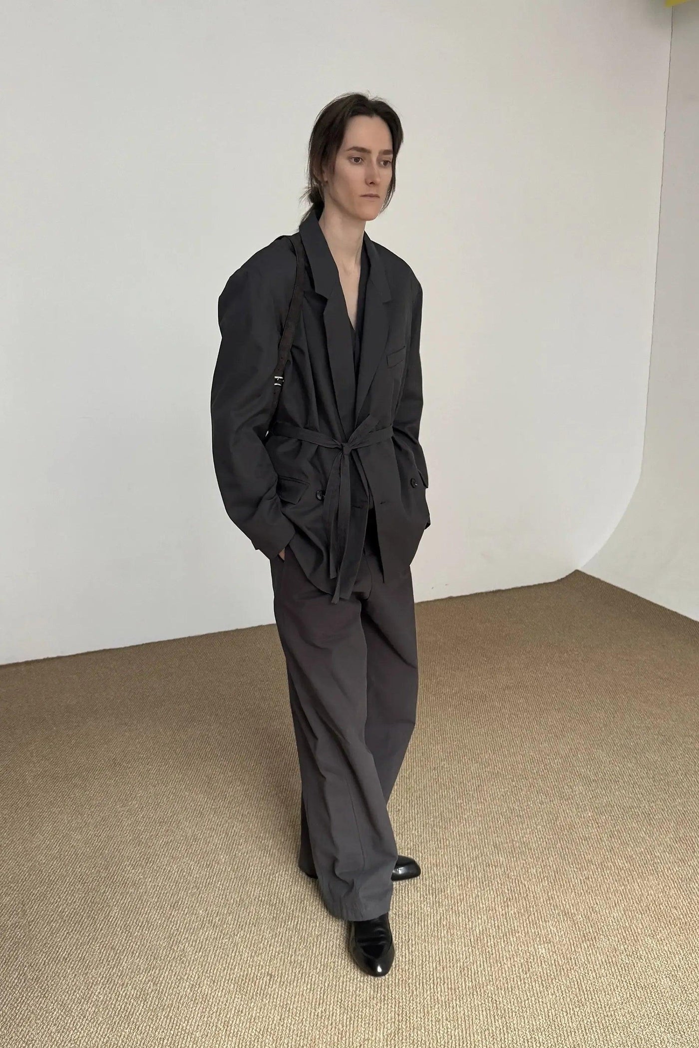 Zhou Versatile Waist Strap Blazer-korean-fashion-Blazer-Zhou's Closet-OH Garments
