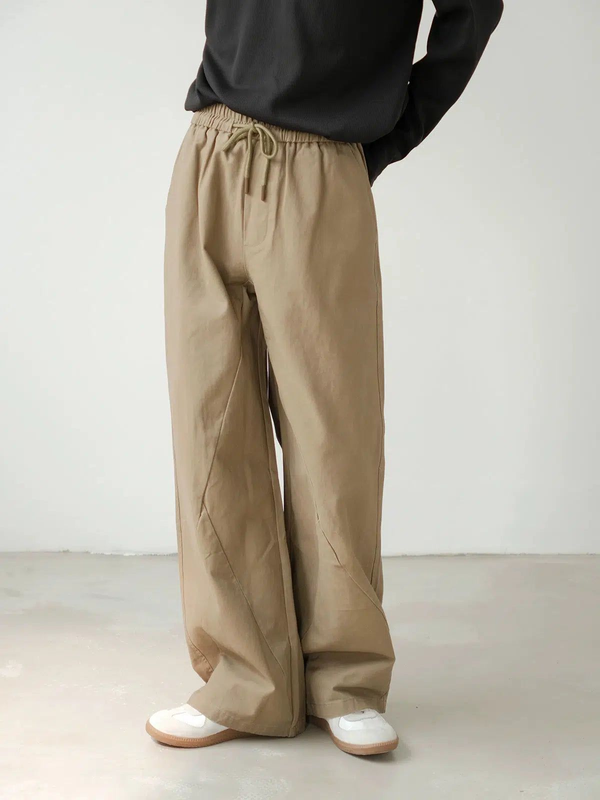 Zhou Washed Drawstring Waist Pants-korean-fashion-Pants-Zhou's Closet-OH Garments