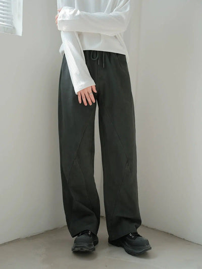 Zhou Washed Drawstring Waist Pants-korean-fashion-Pants-Zhou's Closet-OH Garments